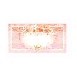 Сватбена картичка с рози и златни халки | 1-PD-0120