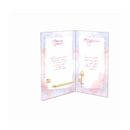 Сватбена картичка с лилии и златно фолио - ПД 0273