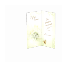 Сватбена картичка с бели рози и халки - ПД 0346