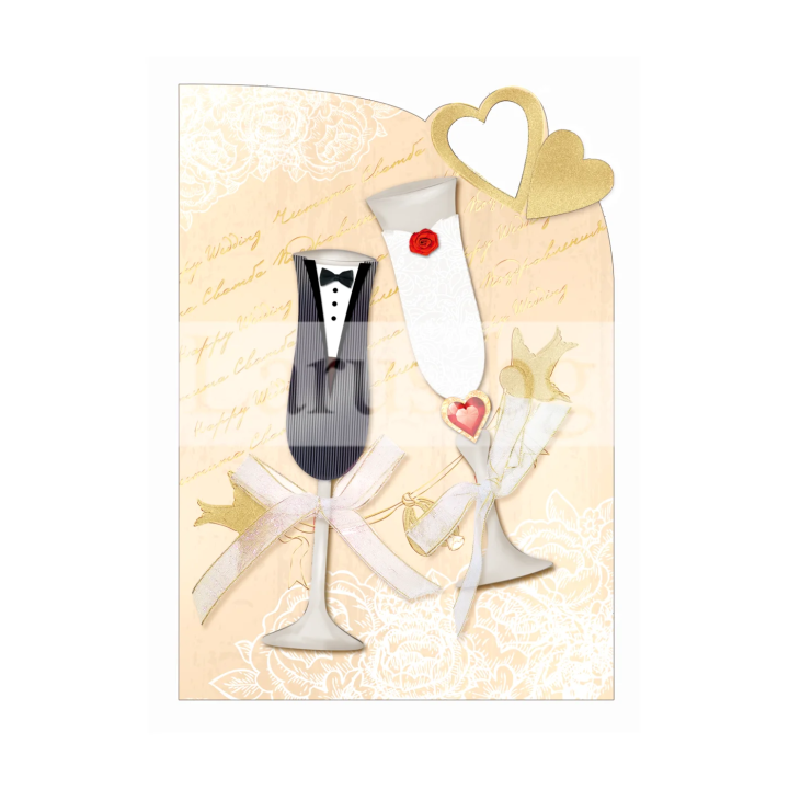 Луксозна сватбена картичка „Наздраве за нас!“ - PD-0615