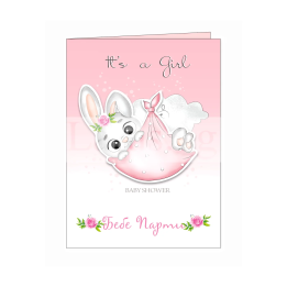 Поздравителна картичка- Честито момиченце (ПД 0729) 1-PD-0729