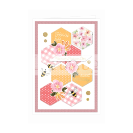 Картичка за рожден ден с пчелички и цветя - PD-0818