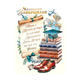 Картичка за дипломиране - Честито завършване | 1-PD-0849