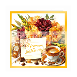 Двойна картичка за юбилей „Юбилей в злато“ – ПД 0905