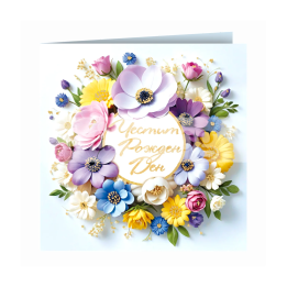 Картичка за рожден ден „Пъстрота и свежест“ - PD-0913