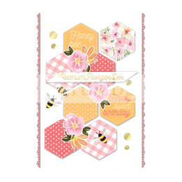 Мини картичка за рожден ден с пчелички - 0337