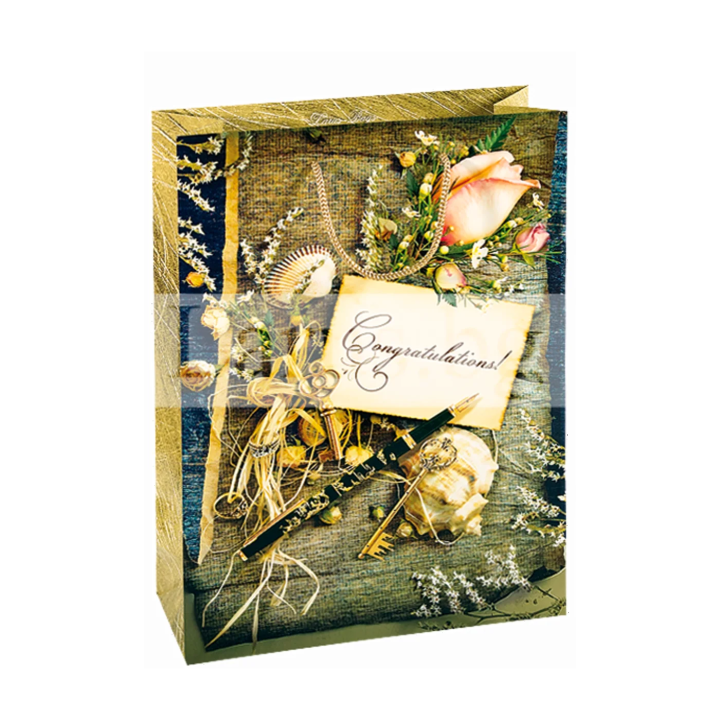 Луксозна подаръчна торбичка 34х24 см - Congratulations