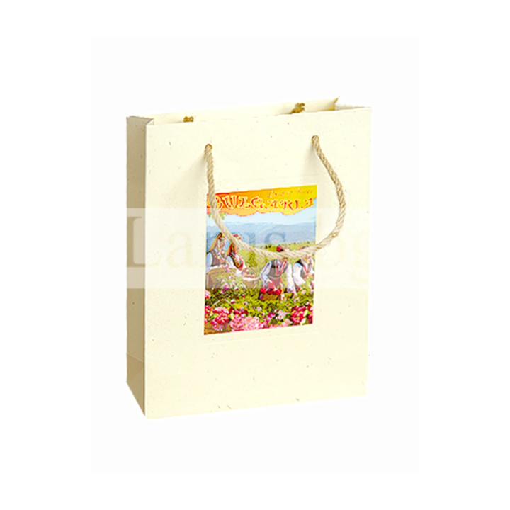 Подаръчна торбичка България с рози - 16.7х12.5 см