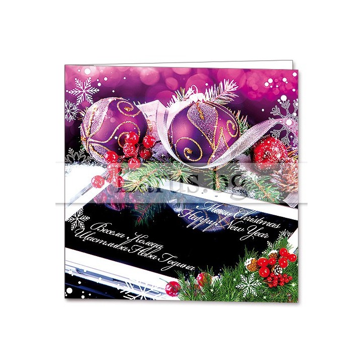 Зимна двойна картичка 0991 1-ZD-0991