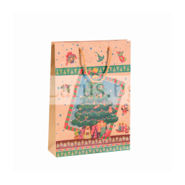 Коледна подаръчна торбичка 0206 - 33х24х8 см