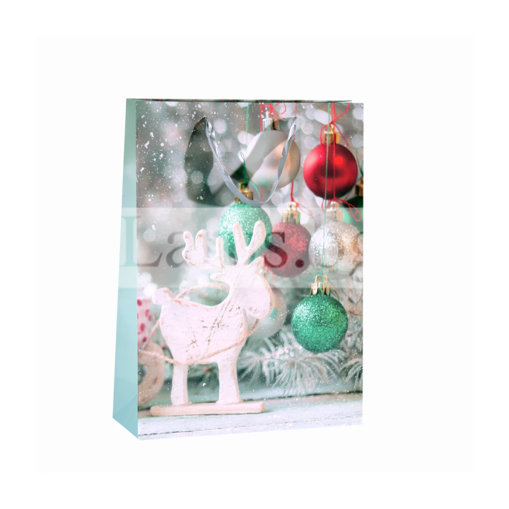 Новогодишна подаръчна торбичка с елен - 13-PT-0231