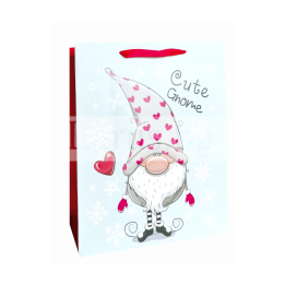 Подаръчна торбичка с коледно гноме 30х40 см