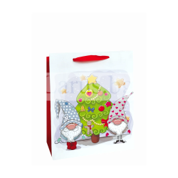 Коледна подаръчна торбичка с джуджета 26х32х10 см
