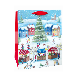 Коледна подаръчна торбичка 18х23х8 см - 13-PT-0448