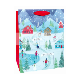 Коледна подаръчна торбичка Happy Holidays 18х23х8см