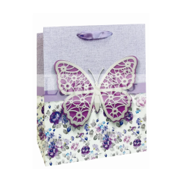 Подаръчна торбичка с пеперуда и цветя | 13-PT-0465