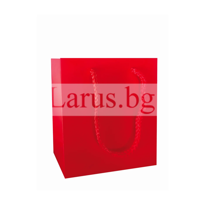 Червена подаръчна торбичка 14.5x15x6 см