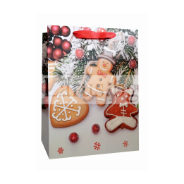 Коледна подаръчна торбичка с меденки 18x8x23см