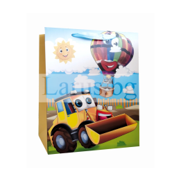 Детска подаръчна торбичка с багер - 26x10x32см