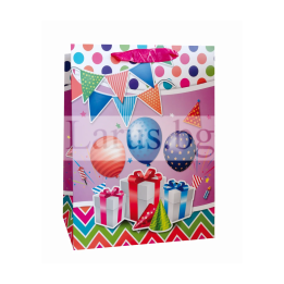 Празнична подаръчна торбичка за рожден ден 26x10x32см