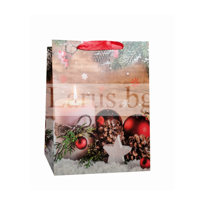 Коледна подаръчна торбичка 26x10x32см - 13-PT-0625