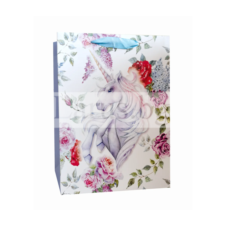 Подаръчна торбичка с еднорог - 26x10x32см