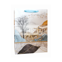 Луксозна подаръчна торбичка с еленчета 30х12х40см