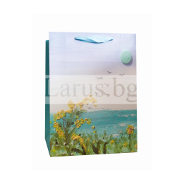 Подаръчна торбичка с морски пейзаж 30х12х40см