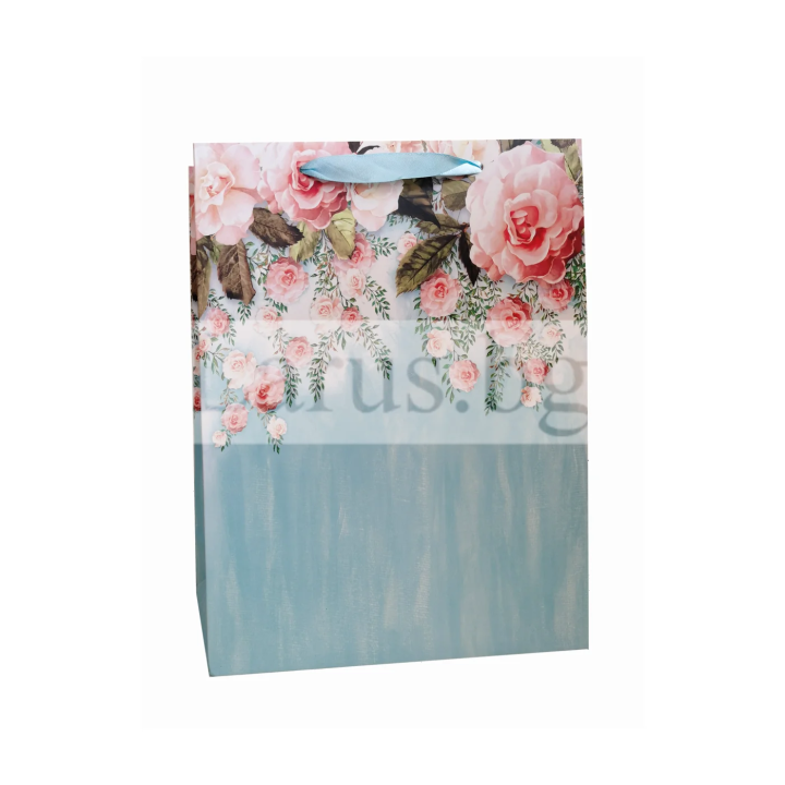 Подаръчна торбичка с рози 30х12х40 см