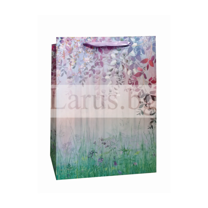 Подаръчна торбичка с флорален дизайн 30х12х40 см