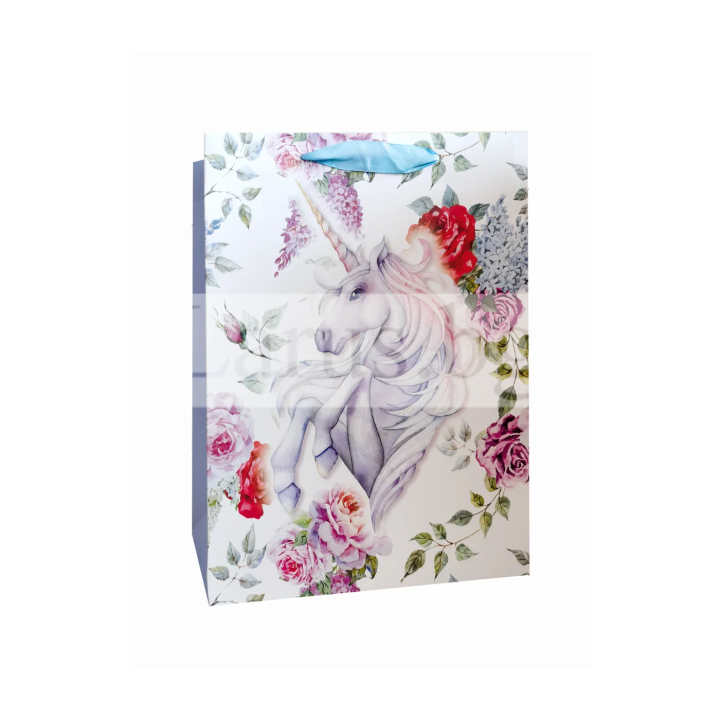 Подаръчна торбичка с еднорог - 30х12х40см