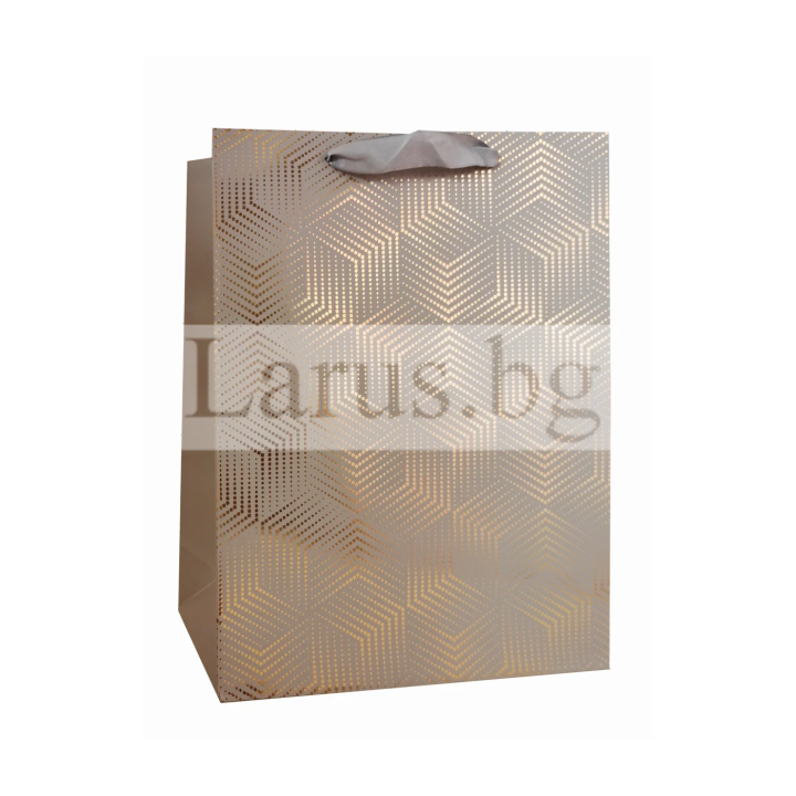 Луксозна подаръчна торбичка 30х12х40 см - Златист дизайн