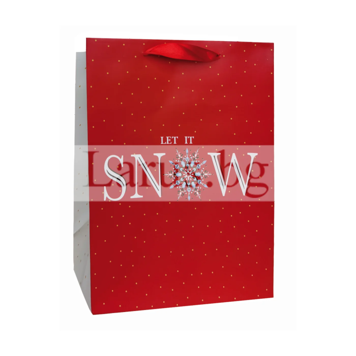 Коледна подаръчна торбичка Let it snow 30х40 см