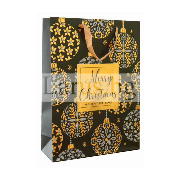 Коледна подаръчна торбичка PT-0719 | Златист дизайн