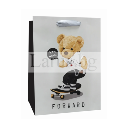 Подаръчна торбичка с мече скейтър 26x32 см