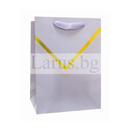 Подаръчна торбичка 18х23х8 см - Лилава със златист печат