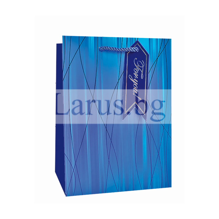 Луксозна подаръчна торбичка 31х42 см - синя