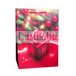 Коледна подаръчна торбичка PT-0820 | 18x23x8 см
