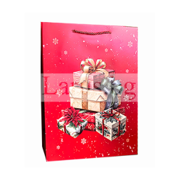 Коледна подаръчна торбичка 18х23х8 см | Празнична опаковка