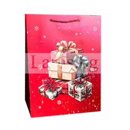 Коледна подаръчна торбичка с подаръци - 13-PT-0834