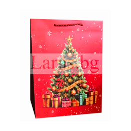 Коледна подаръчна торбичка 18х23х8 см - PT-0835