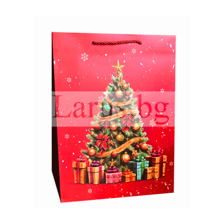 Коледна подаръчна торбичка 18х23х8 см - PT-0835