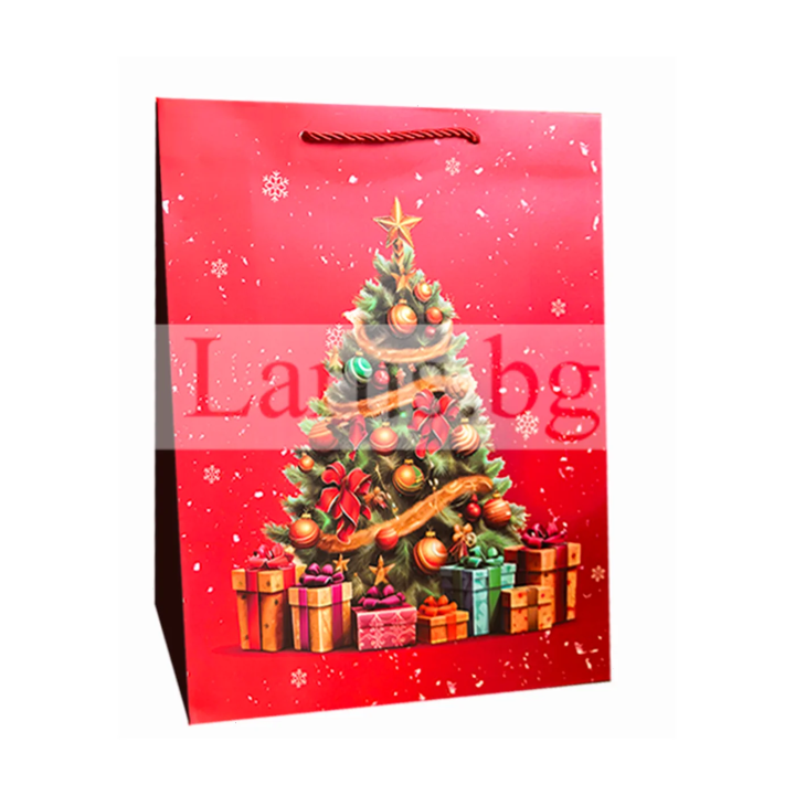 Коледна подаръчна торбичка 26х32 см - 13-PT-0836