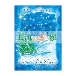 Зимна двойна картичка 0264 - Весела Коледа и Нова Година