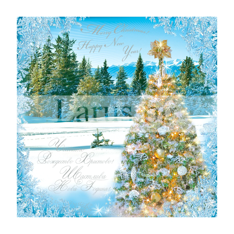 Зимна двойна картичка 0469 1-ZD-0469