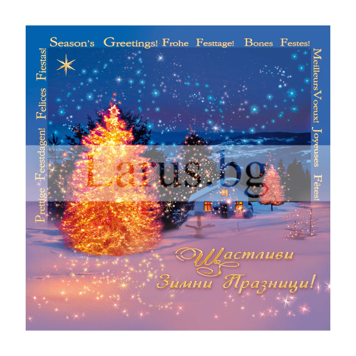 Зимна двойна картичка 0535 1-ZD-0535