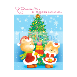 Зимна двойна картичка 0705 1-ZD-0705