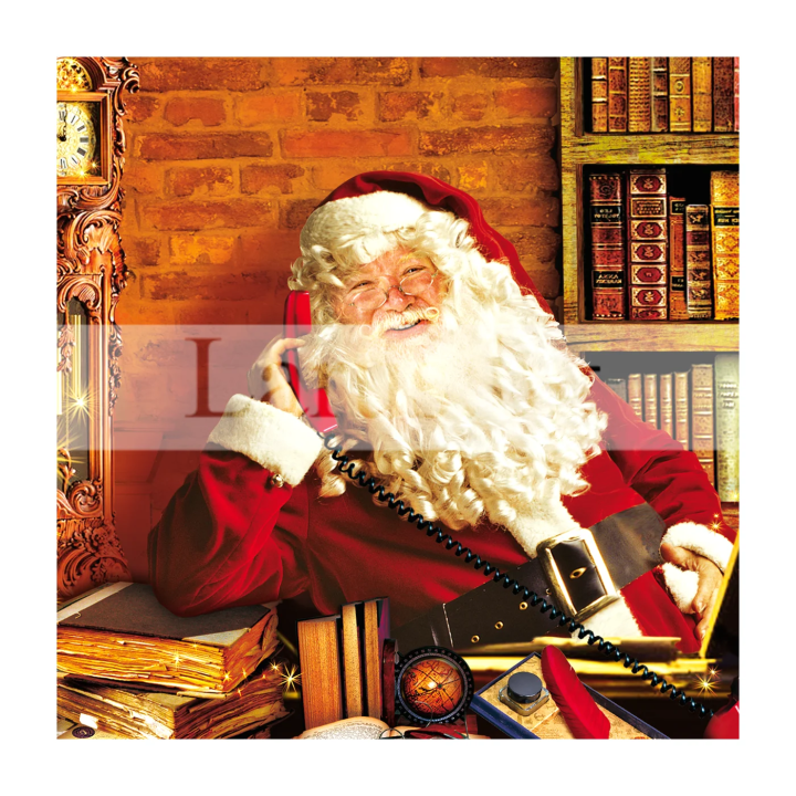 Коледна двойна картичка с Дядо Коледа 10,5x10,5 см