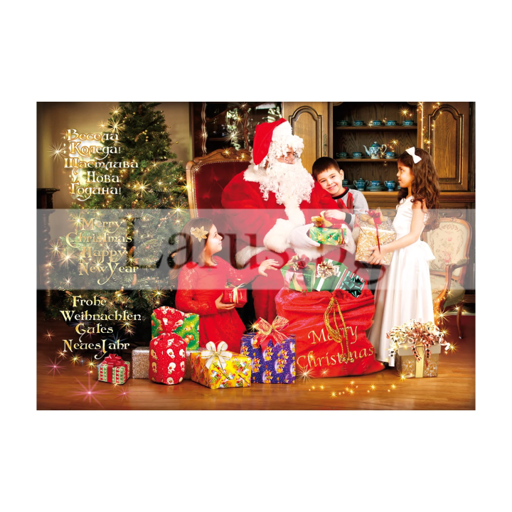 Коледна картичка с Дядо Коледа и деца 1-ZD-0862