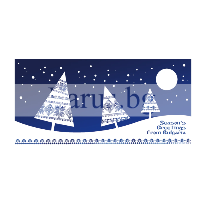 Зимна двойна картичка ZD-0914 с традиционни мотиви